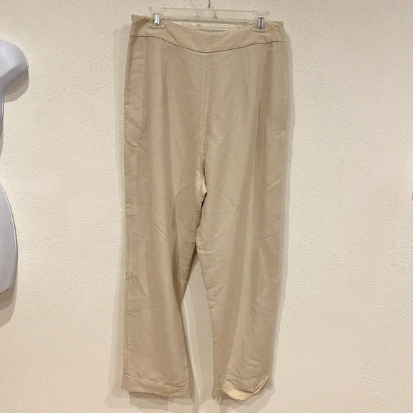 NWT L'Academie Mina Linen Bow Tie Pants Size Large - Picture 4 of 4